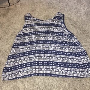 blue top with Aztec design